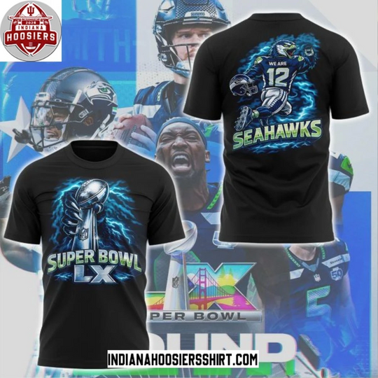 Seattle Seahawks One Hand On The Super Bowl LX Trophy 2026 3D Shirt