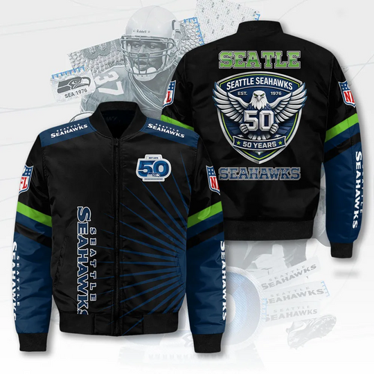 Seattle Seahawks 50 Years Anniversary Bomber Jacket