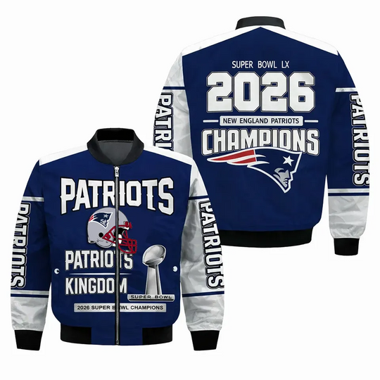 New England Patriots Super Bowl LX 2026 Champions Bomber Jacket