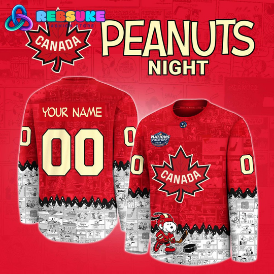Discover NHL 4 Nations Canada x Anniversary of Peanuts Hockey Jersey