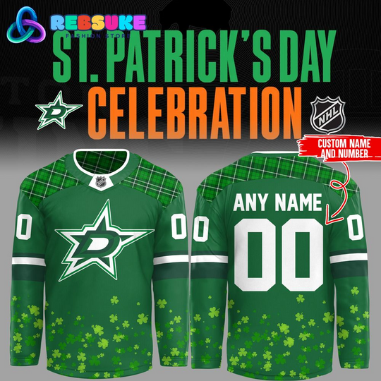 Personalized Dallas Stars x St.Patrick’s Day Jersey 2025