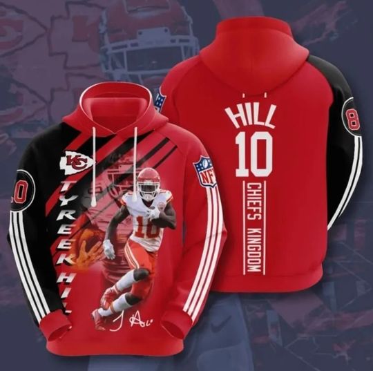 KANSAS CITY CHIEFS 3D HOODIE, hill 10