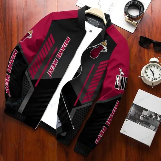 Miami Heat Bomber Jacket – Lightweight Sportswear for Everyday Wear