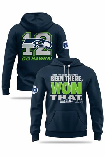 Discover Seahawkss N.F.C West Champions 12 Go Hawks Hoodie 2025