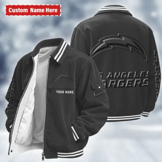Discover Los Angeles Chargers Classic Varsity Bomber Jacket
