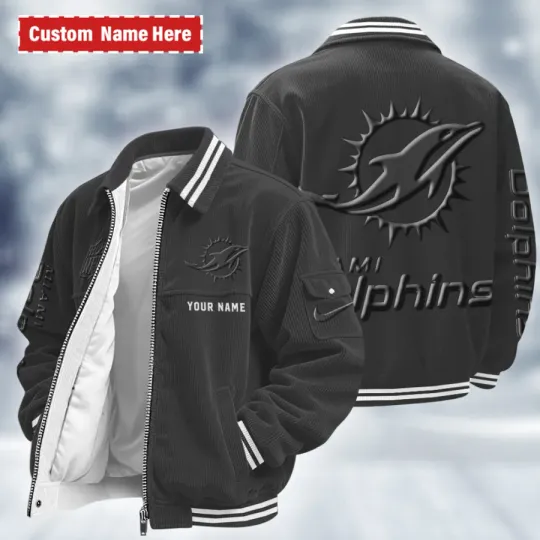 Discover Miami Dolphins Classic Varsity Bomber Jacket