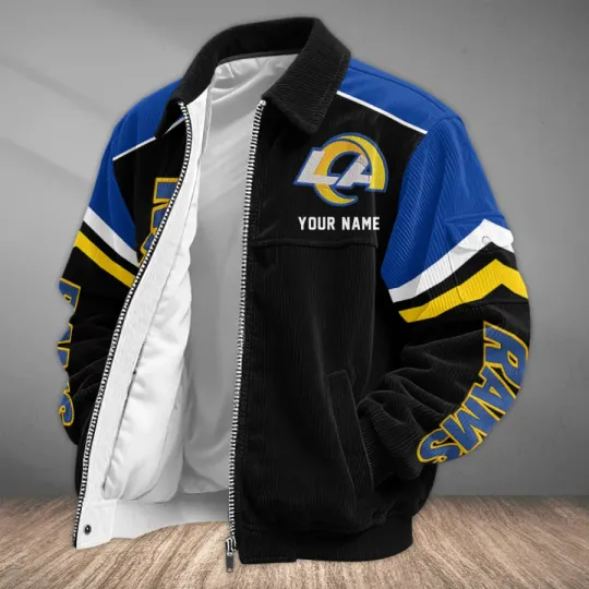 Discover Los Angeles Rams Classic Varsity Bomber Jacket