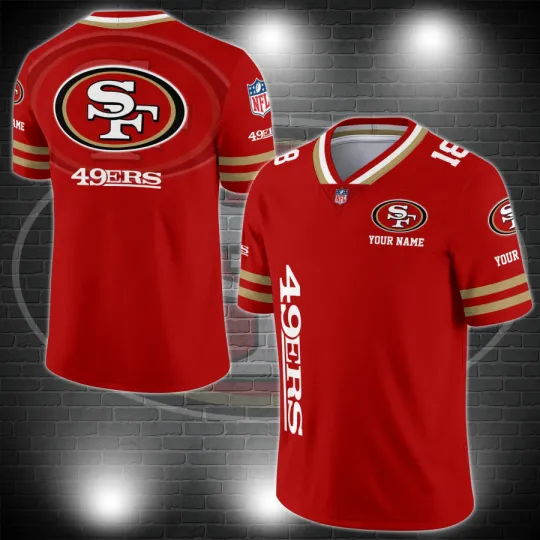 San Francisco 49ers Personalized V-neck Football Jersey Sport Gifts For Fan