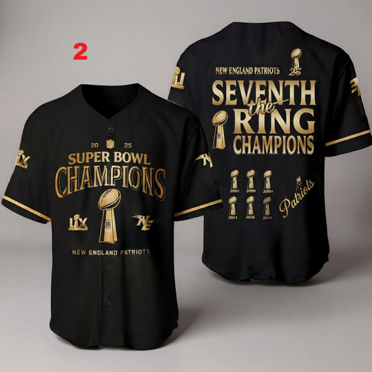 NE Patriots Super Bowl Champions 2025 2026 Limited Edition Baseball Jersey
