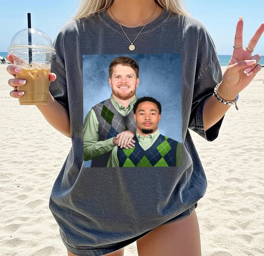 Njigba and Darnold Seattle Football T-Shirt, Step Brothers Football Shirt, Seattle Football Shirt, Football Funny Shirt