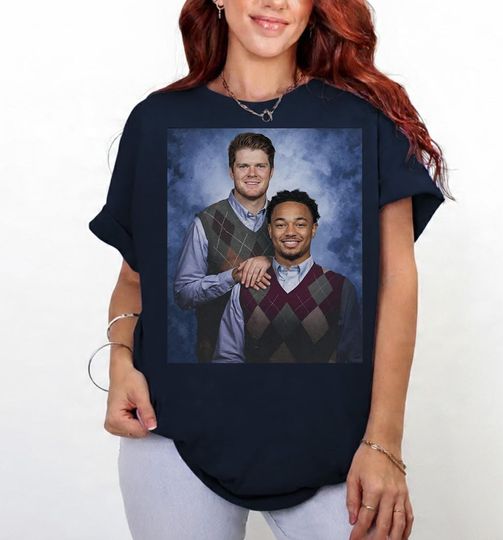 Discover Sam Darnold Jaxon Smith-Njigba Step Brothers Football T-Shirt | Seattle Gift for woman and ma SS34