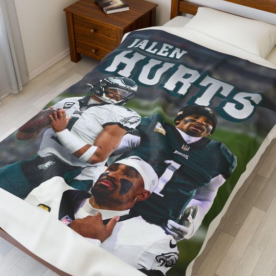 Discover Jalen Hurts Blanket | Philly Football Throw Blanket | Bedroom Decor Gift Idea