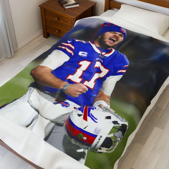 Josh Allen Throw Blanket: Buffalo Football Home Bedroom Decor