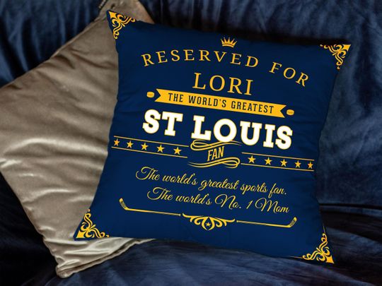 Personalized St. Louis Blues Hockey Pillow Cover, Custom Throw Pillow for NHL Fans