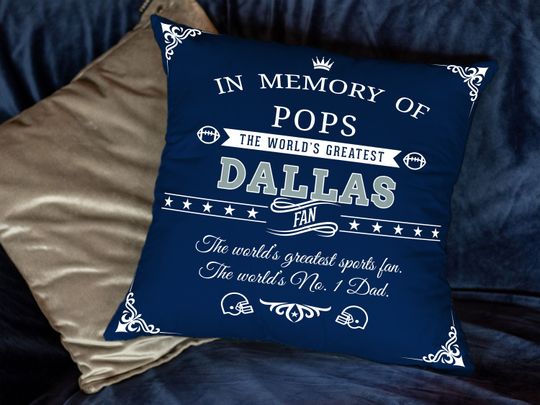 Dallas Memorial Football Pillow Cover, Custom Gift for Cowboys Fans, American Football Super Bowl Throw Pillow