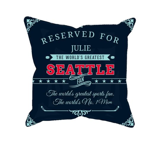Discover Personalized Seattle hockey pillow case, unique custom gift for seattle kraken fans, NHL ice hockey pillow cover, hockey sports fan