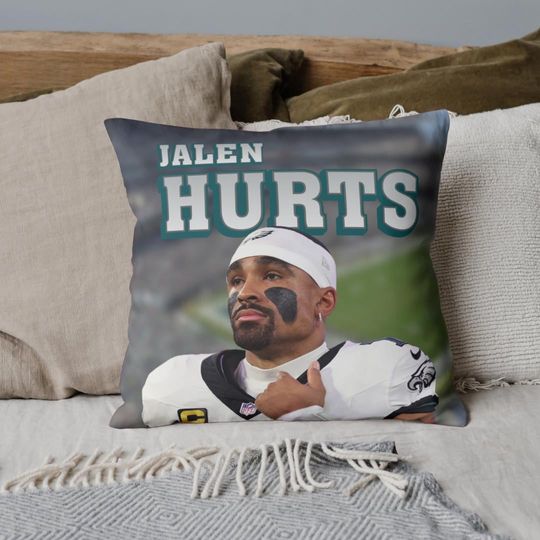 Jalen Hurts Pillow | Philadelphia Football Bedroom Decor