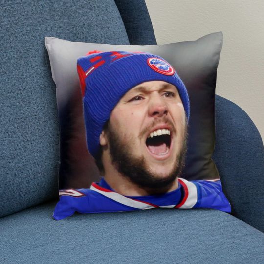 Josh Allen Throw Pillow: Buffalo Football Home Decor