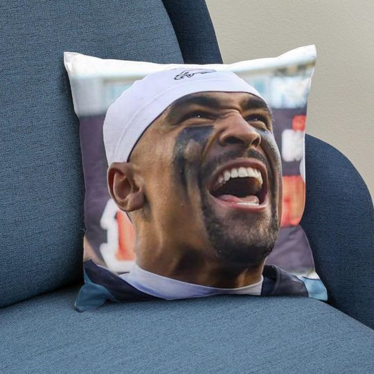 Discover Jalen Hurts Throw Pillow: Philadelphia Football Home Bedroom Decor