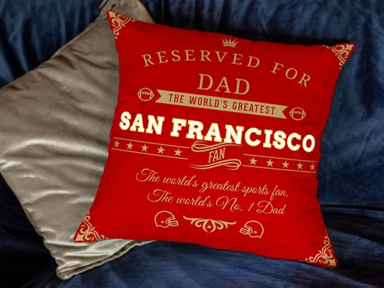 Personalized San Francisco 49ers Pillow Case, Custom Football Gift