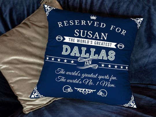 Personalized Dallas football pillow, unique custom gift for Dallas Cowboys fans, football throw pillow case home decor