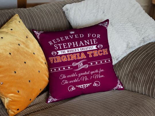 Discover Personalized Virginia Tech Football Pillow: Hokies Sports Fan Gift