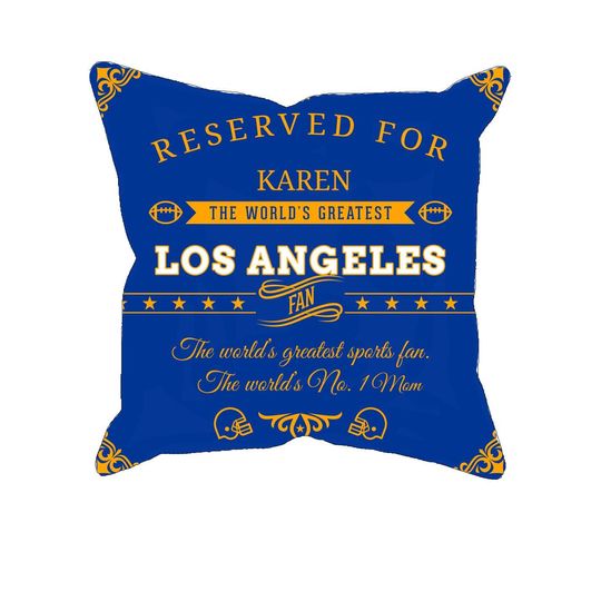 Discover Los Angeles Personalized Football Pillow Cover, Custom Gift for Football Fans, World's Greatest Fan Throw Pillow