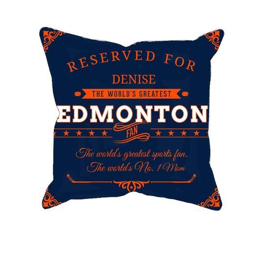 Discover Personalized Edmonton Hockey Throw Pillow Cover, Custom NHL Oilers Pillow Case for Sports Fans