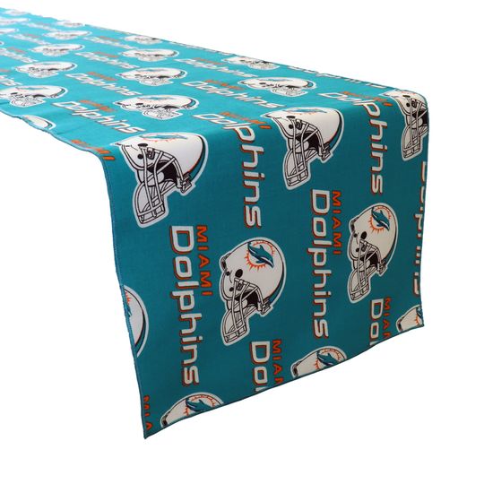 Discover Miami Dolphins Table Runner / Home Dining Table Dcor / Sports Events / Holidays and Parties / Tailgate / Football Fans