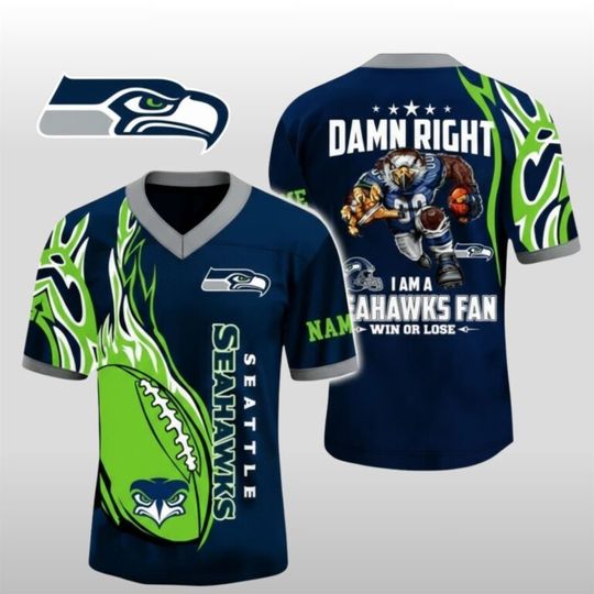 2026 Seattle Seahawks Damn Right I Am Seahawks Fan Jersey