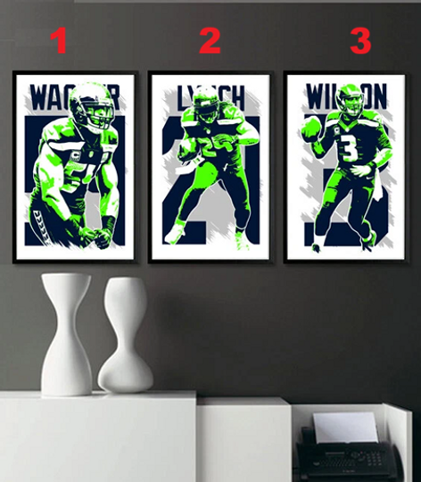 Seattle Seahawks Art Print Poster Fan Vertical Premium Matte