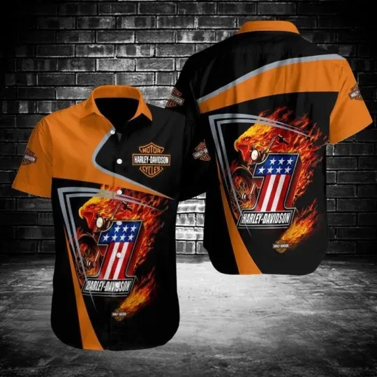 Discover Harley Motor Racing Davidson Casual Button Down Shirt Unisex Adults S-5XL Gift