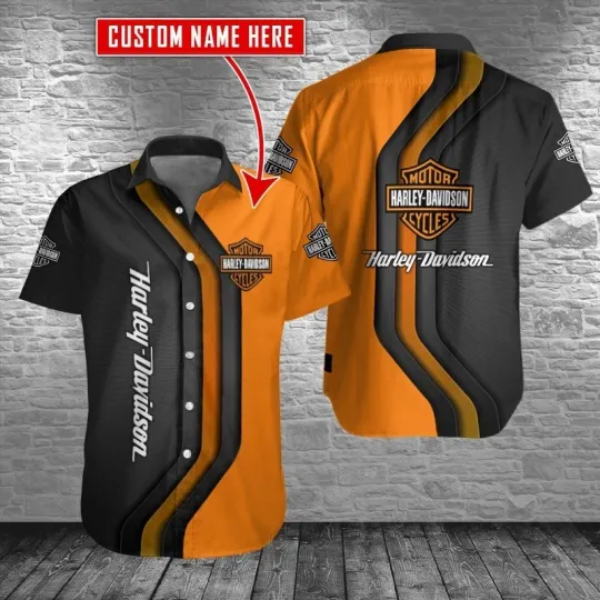 Discover Personalized Harley Motor Racing Davidson Casual Button Down Shirt Unisex Adults