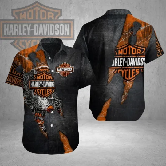 Discover Harley Motor Racing Davidson Casual Button Down Shirt Unisex Adults S-5XL Gift