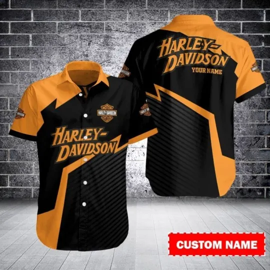 Discover Personalized Harley Motor Racing Davidson Casual Button Down Shirt Unisex Adults