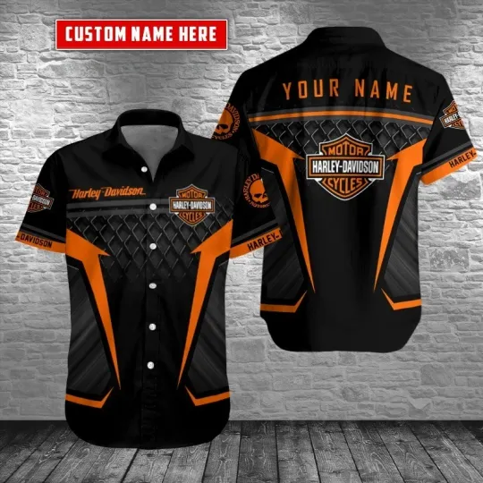 Discover Personalized Harley Motor Racing Davidson Casual Button Down Shirt Unisex Adults