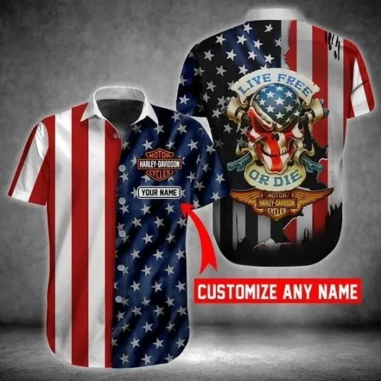 Discover Personalized Harley Motor Racing Davidson Casual Button Down Shirt Unisex Adults