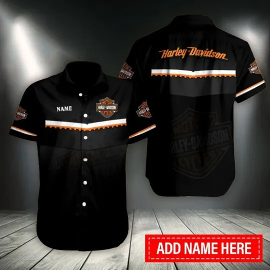 Discover Personalized Harley Motor Racing Davidson Casual Button Down Shirt