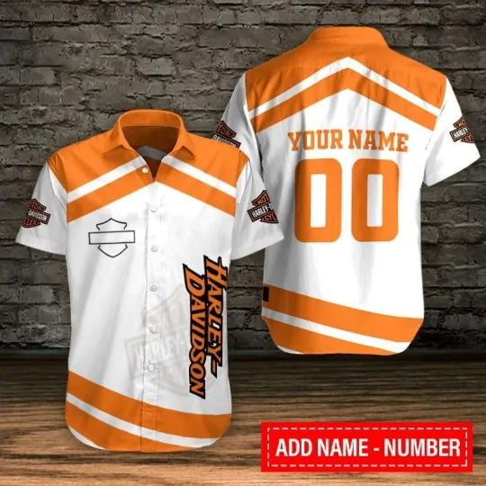 Discover Personalized Harley Motor Racing Davidson Casual Button Down Shirt