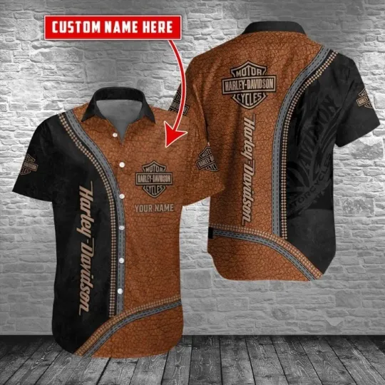 Discover Personalized Harley Motor Racing Davidson Casual Button Down Shirt