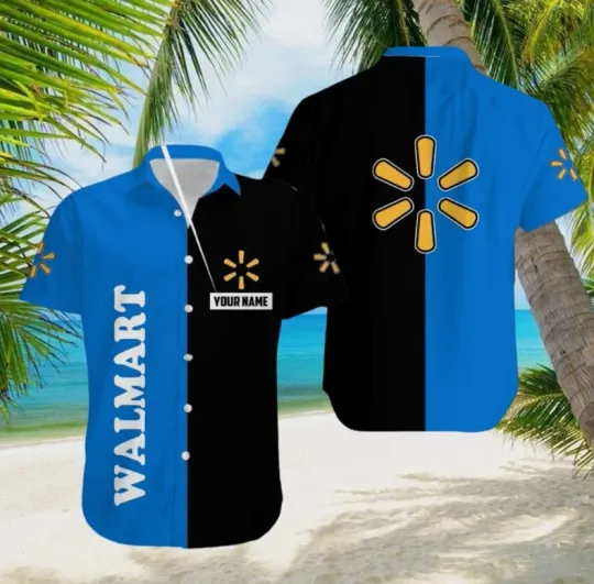 Custom Name WALMART Brand Surfboard 3D Hawaiian Shirt