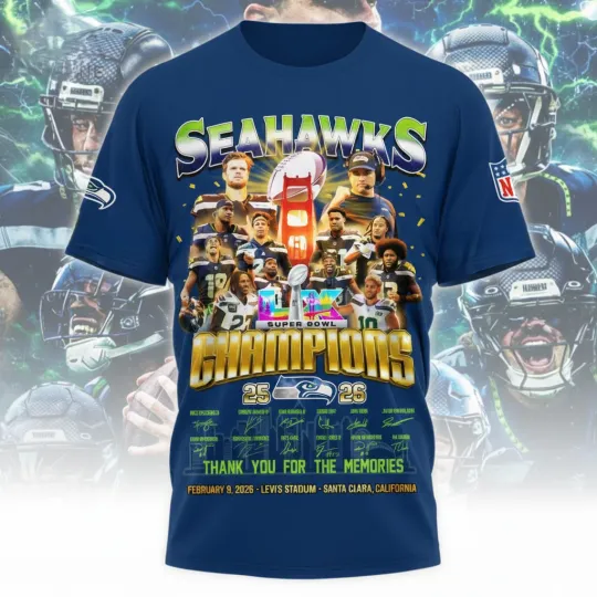 Discover Seattle Seahawks Super Bowl Champions 2025-2026 T-Shirt
