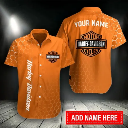 Discover Personalized Harley Motor Racing Davidson Casual Button Down Shirt Unisex Adults