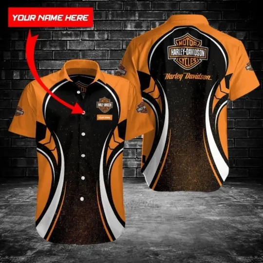 Discover Personalized Harley Motor Racing Davidson Casual Button Down Shirt Unisex Adults