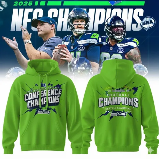 2026 Seattle Seahawks NFC Champions Locker Room Trophy Fan Hoodie