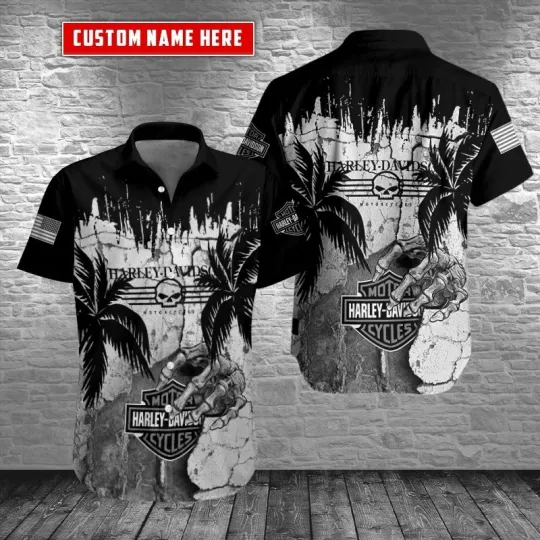 Discover Personalized Harley Motor Racing Davidson Casual Button Down Shirt Unisex Adults