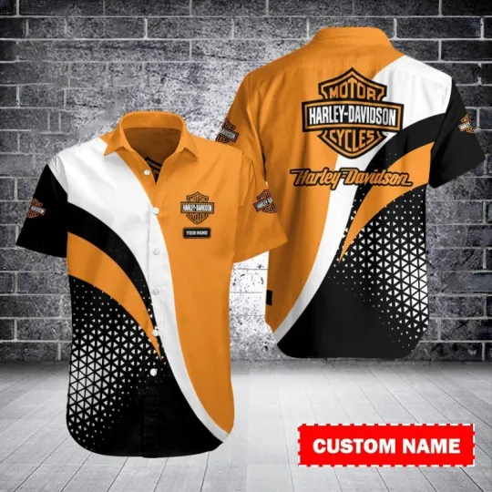 Discover Personalized Harley Motor Racing Davidson Casual Button Down Shirt Unisex Adults