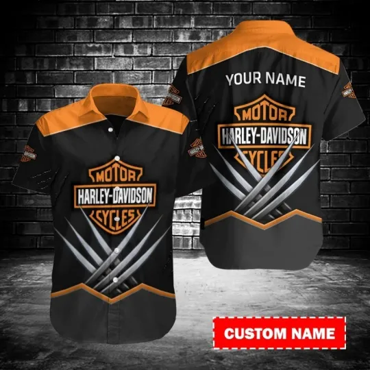 Discover Personalized Harley Motor Racing Davidson Casual Button Down Shirt Unisex Adults