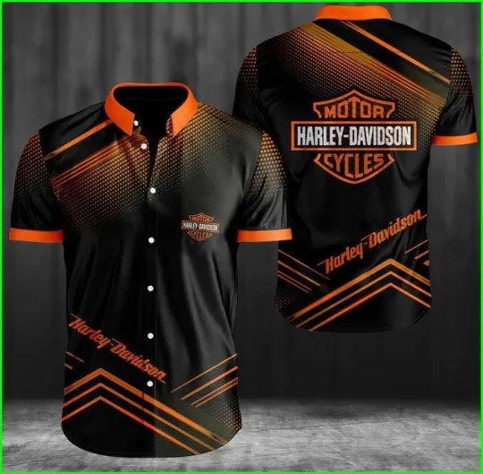 Discover Personalized Harley Motor Racing Davidson Casual Button Down Shirt Unisex Adults