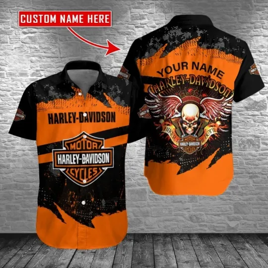 Discover Personalized Harley Motor Racing Davidson Casual Button Down Shirt Unisex Adults